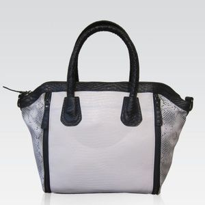 Galian Snakeskin Python Print Bag White Purse